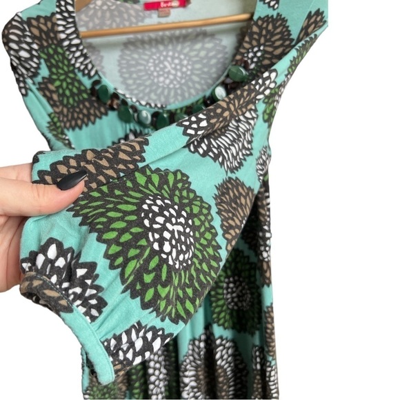 Boden Women’s Teal Floral Beaded Scoop Neck Viscose Blend Statement Dress, Small - Picture 4 of 14